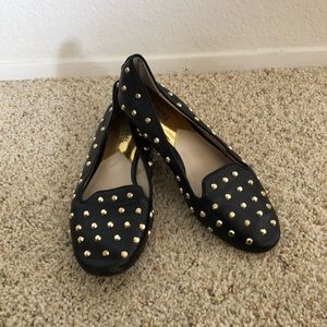 Michael Kors Black Studded Smoking Flats